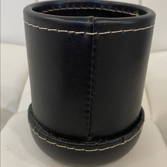 Vintage Black Leather Las Vegas Dice Cup (No Top) - Picture 3 of 5